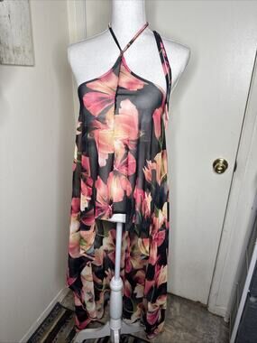 Ktoo Floral Hi-Low Halter Top Size S- Whimsy Fairy Tropical Vacation
